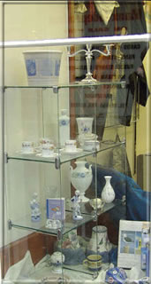 A small detail of the window display just visible on the edge of the left hand photo.